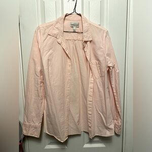 J.Crew boy fitted dress shirt- bright orange and white stripe size 4